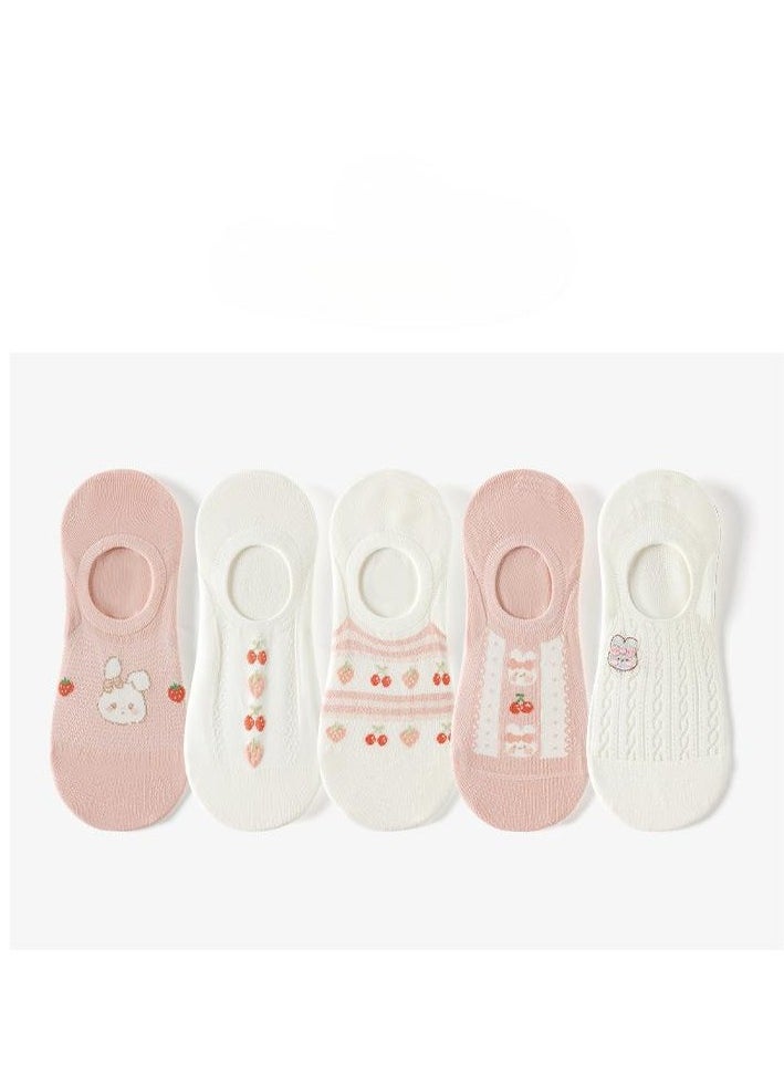 Generic - Women Absorb Sweat and Deodorize Socks 5 Pairs High Quality Socks One Size Fits All - Image 1