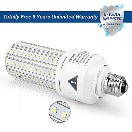 ZP Mafuken 500W Equivalent LED Corn Light Bulb 7500 Lumen Led Bulbs 60W Super Bright 5000K Cool Daylight White E26/E27 Medium Base for Outdoor Indoor Workshop Garage Warehouse Factory Backyard… (A) - Image 2