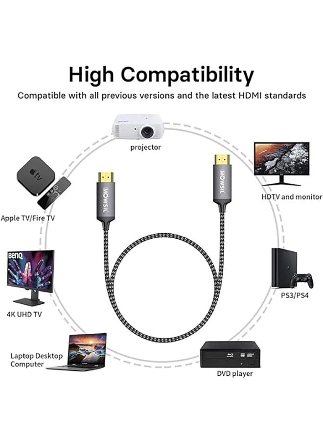 MOWSIL 8K HDMI Cable 2.1 2Mtr, 8K@60Hz HDMI 2.1 High-Speed HDMI to HDMI Video Ultra HD 3D 8K HDMI Braided Compatible with MacBook Pro TV Switch Xbox PS5 PC Laptop  - Image 5