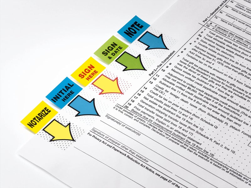 Post It Post-it Printed Message Flags, Sign Here, 1 Dispenser, 50 Flags, 1 Inch Wide, Yellow (680-9) - Image 2