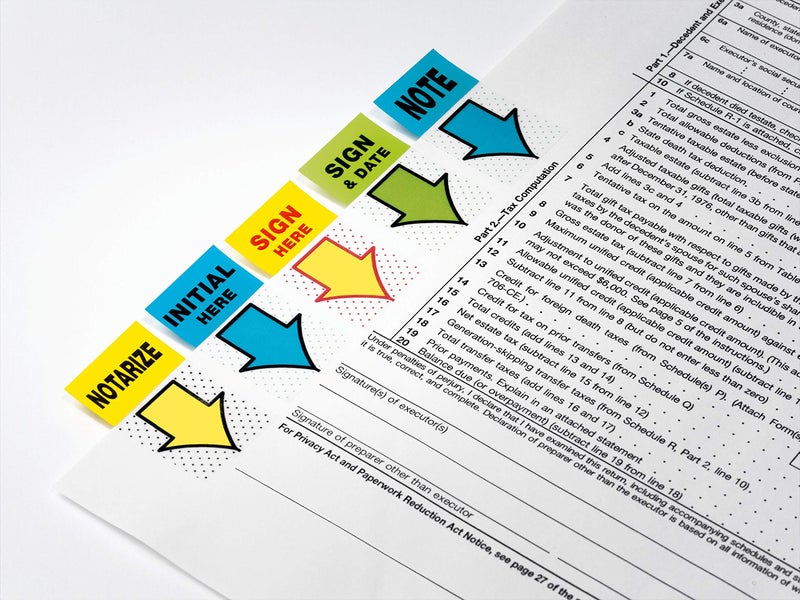 Post It Post-it Printed Message Flags, Sign Here, 1 Dispenser, 50 Flags, 1 Inch Wide, Yellow (680-9) - Image 4