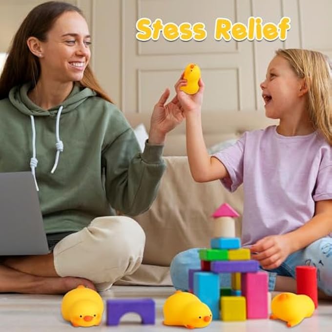 TERRIFI Duck Squishy Balls for Kids and Adults, Dough Ball, Squishy Toys, Squeeze Sensory Toys, Elastic Sensory Ball Party Favors - Image 3