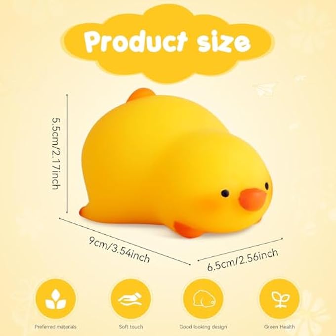 TERRIFI Duck Squishy Balls for Kids and Adults, Dough Ball, Squishy Toys, Squeeze Sensory Toys, Elastic Sensory Ball Party Favors - Image 5