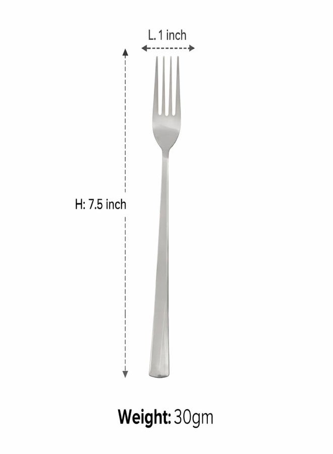 Pure Source India Stainless Steel Table Fork Set, Silver Finish, Food-Grade Steel, 7.5 Inch, Weight: 30gm (Set of 4) - Image 2