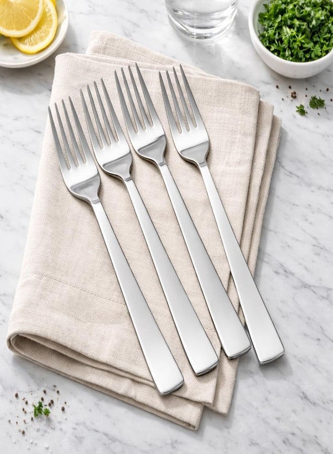 Pure Source India Stainless Steel Table Fork Set, Silver Finish, Food-Grade Steel, 7.5 Inch, Weight: 30gm (Set of 4) - Image 1