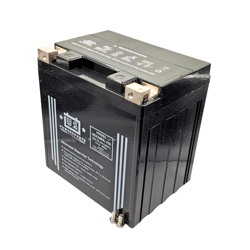 الرياضات الآلية الأمريكية بطارية يو إس باورسبورتس USX30HL-HD – 12 فولت 34.4 أمبير AGM بدون صيانة | بطارية قوى رياضية عالية الأداء بقدرة تشغيل بارد 430 CCA للدراجات النارية وATV وUTV وجت سكي والسنوموبيل – محكمة الإغلاق، غير قابلة للانسكاب - Image 3