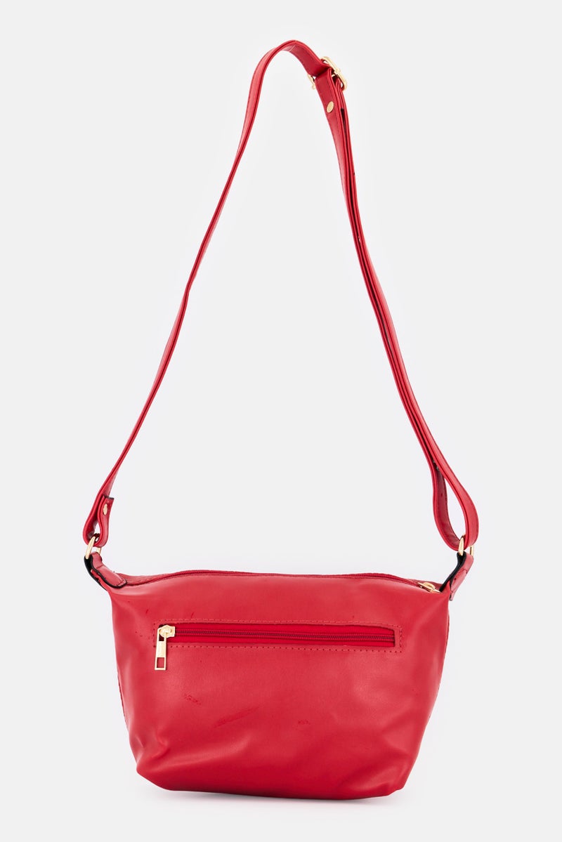 Lavie حقيبة سلاينغ للنساء بشعار ماركة موريتيز سي إس بي، حمراء - Image 2