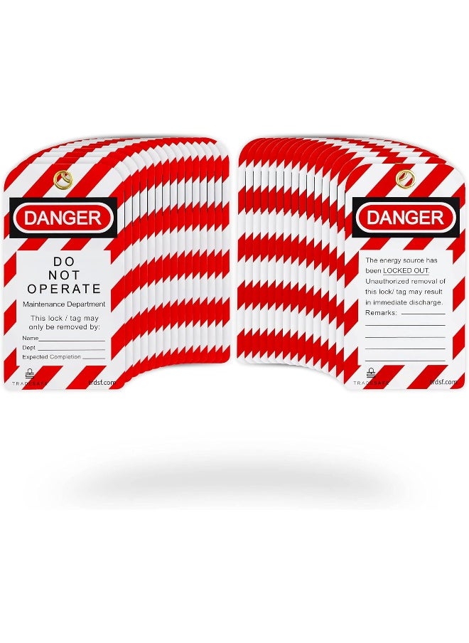 Generic - Lockout Tagout Tags - 30 Pack - Premium 15 mil Nylon Plastic w/Zip Ties | Danger Do Not Operate Loto Tag - Compliance Safety Tags for Lock Out, Out of Service, Electrical Equipment Repair - Image 1