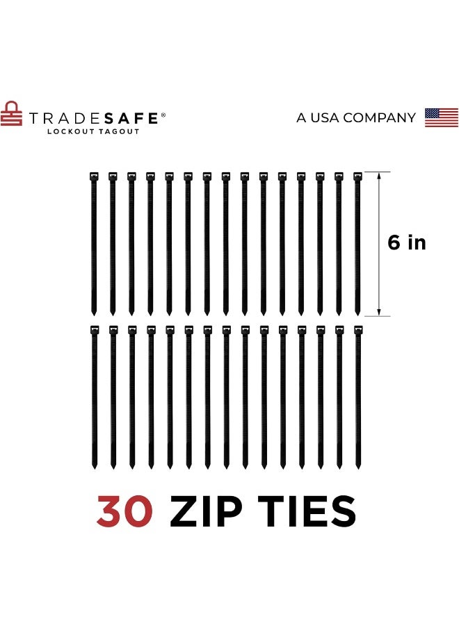 Generic - Lockout Tagout Tags - 30 Pack - Premium 15 mil Nylon Plastic w/Zip Ties | Danger Do Not Operate Loto Tag - Compliance Safety Tags for Lock Out, Out of Service, Electrical Equipment Repair - Image 1