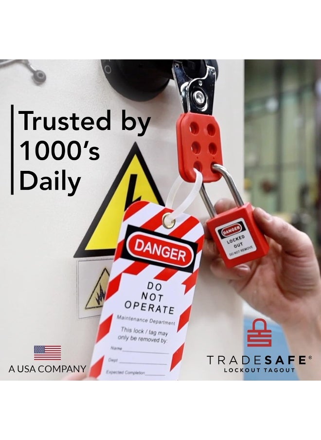 Generic - Lockout Tagout Tags - 30 Pack - Premium 15 mil Nylon Plastic w/Zip Ties | Danger Do Not Operate Loto Tag - Compliance Safety Tags for Lock Out, Out of Service, Electrical Equipment Repair - Image 1