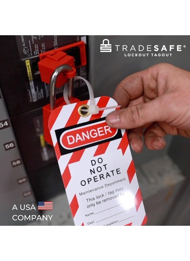 Generic - Lockout Tagout Tags - 30 Pack - Premium 15 mil Nylon Plastic w/Zip Ties | Danger Do Not Operate Loto Tag - Compliance Safety Tags for Lock Out, Out of Service, Electrical Equipment Repair - Image 1