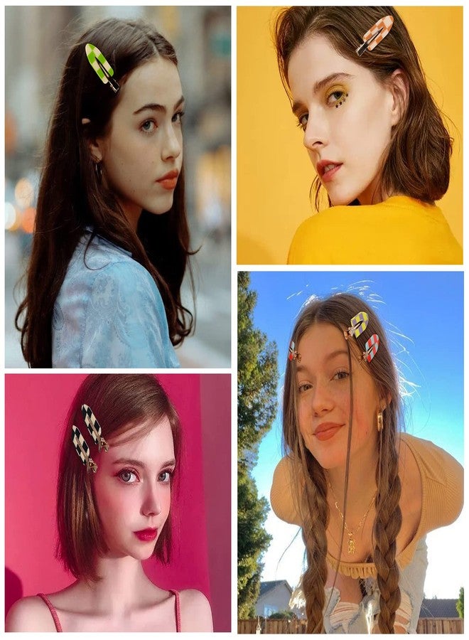 Magicsky 10PCS No Bend Hair Clips, Acrylic Flat Styling No Crease Pins, Bang Seamless Duckbill, Barrettes for Makeup, Hairstyle Tool for Women Girls- Checkerboard Checker White Black - Image 5