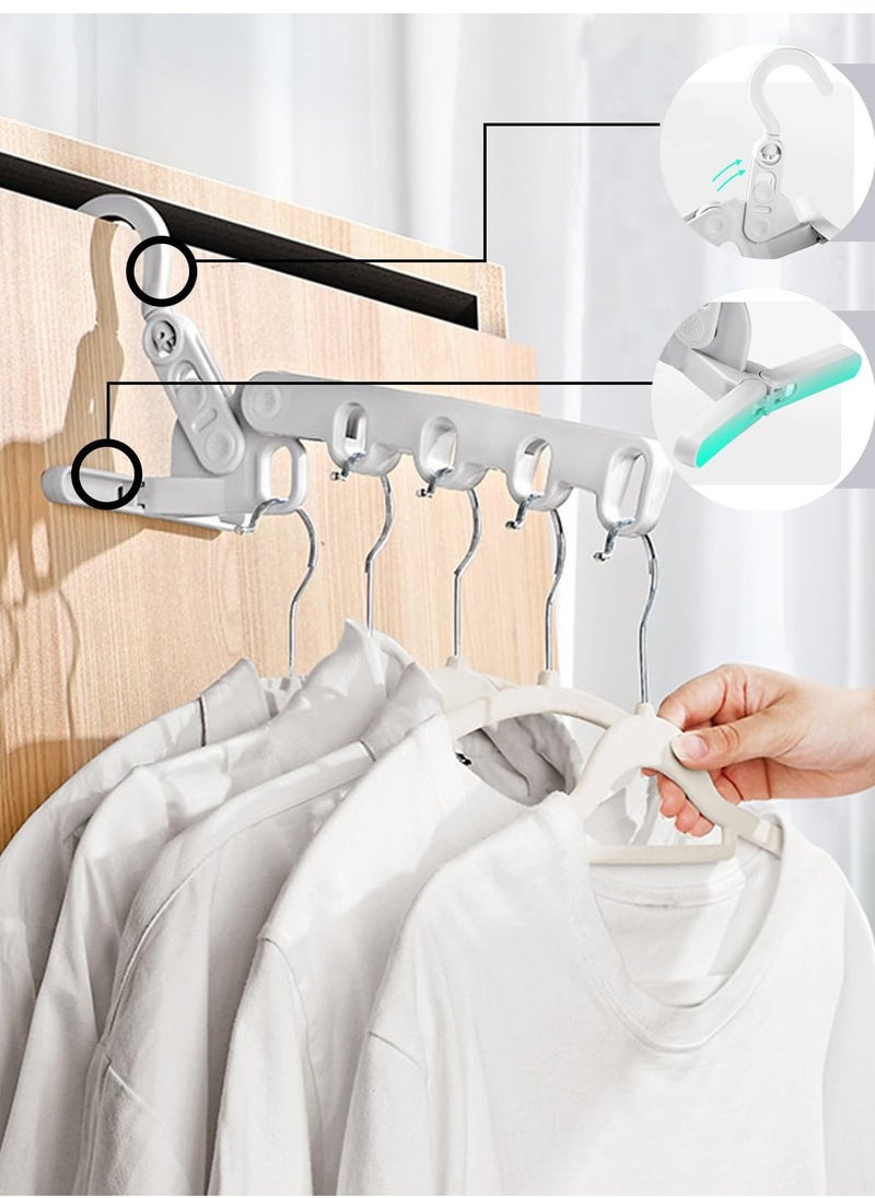 KASTWAVE Folding Clothes Drying Rack With 5 Holes, 4-Piece Clothes Airer Indoor, Foldable Portable Travel Hangers For Outdoor Camping Trips, Space Saving And Closet Organizer For Hotel, Apartments, Home - Image 3