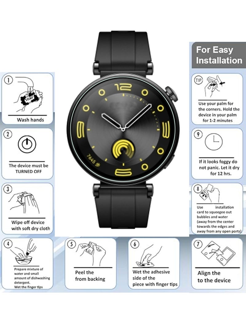 2 Pcs Huawei Watch GT 4 41mm Hydrogel Screen Protector Invisible HD Clear Film Anti Scratch Guard-Smooth/Bubble For Watch Protective Film TPU Hydrogel Film Anti Scratch Full Screen - Image 5