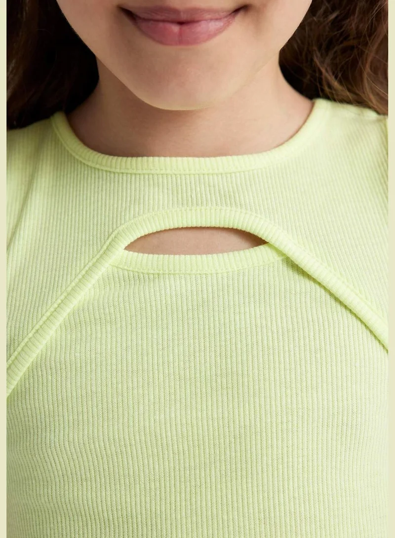 DeFacto Girl Crew Neck Short Sleeve Knitted Athlete