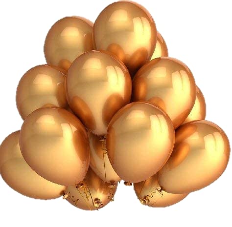 Vail Creations MADE IN INDIA 10inch Metallic Balloons for Birthday Decoration/Anniversary Party Decoration (Golden, Pack of 50) - Image 3