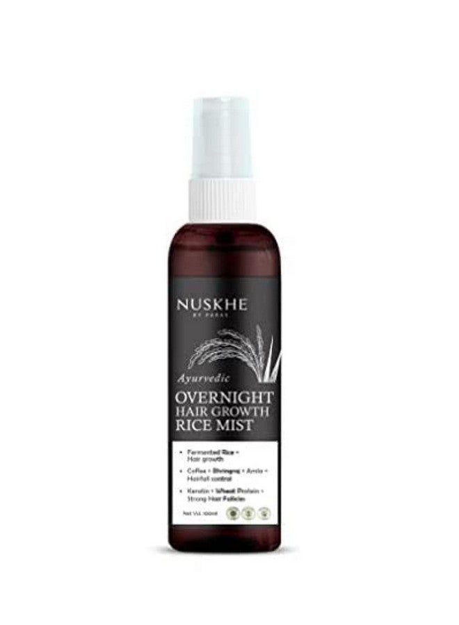 Nuskhe By Paras Ayurvedic Overnight Hair Growth Rice Mist For Extreme Hair Growth 100 Ml. Fermented Rice Water Combined With Coffee Bhringraj And Amla| Reduce Hair Fall - Image 1