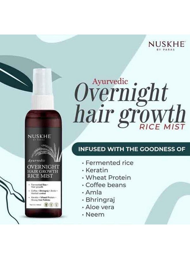 Nuskhe By Paras Ayurvedic Overnight Hair Growth Rice Mist For Extreme Hair Growth 100 Ml. Fermented Rice Water Combined With Coffee Bhringraj And Amla| Reduce Hair Fall - Image 2