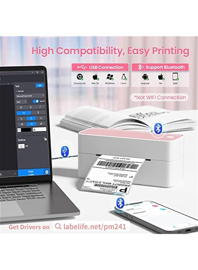 phomemo Thermal Label Printer, 4X6 Shipping Label Printer for Small Business, Wireless Label Printer for Package for Phone & Pad & PC, Used for  UPS,  TikTok, USPS, FedEx, DHL - Image 2