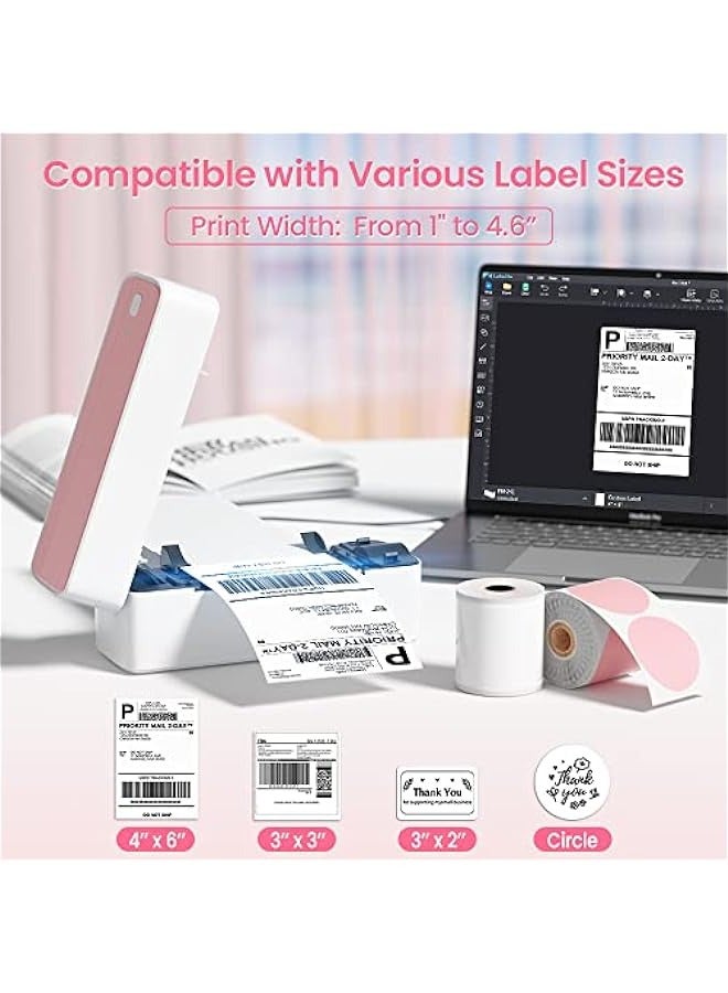 phomemo Thermal Label Printer, 4X6 Shipping Label Printer for Small Business, Wireless Label Printer for Package for Phone & Pad & PC, Used for  UPS,  TikTok, USPS, FedEx, DHL - Image 3