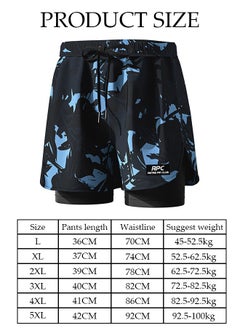 DUNISO Men's Swimming Trunks with Compression Liner, Double Layer Quick Dry Beach Shorts with Adjustable Belt Loose Breath Swim Shorts Swimwear Bathing Suits for Beach and Swimming  - Image 2
