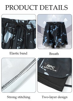 DUNISO Men's Swimming Trunks with Compression Liner, Double Layer Quick Dry Beach Shorts with Adjustable Belt Loose Breath Swim Shorts Swimwear Bathing Suits for Beach and Swimming  - Image 4