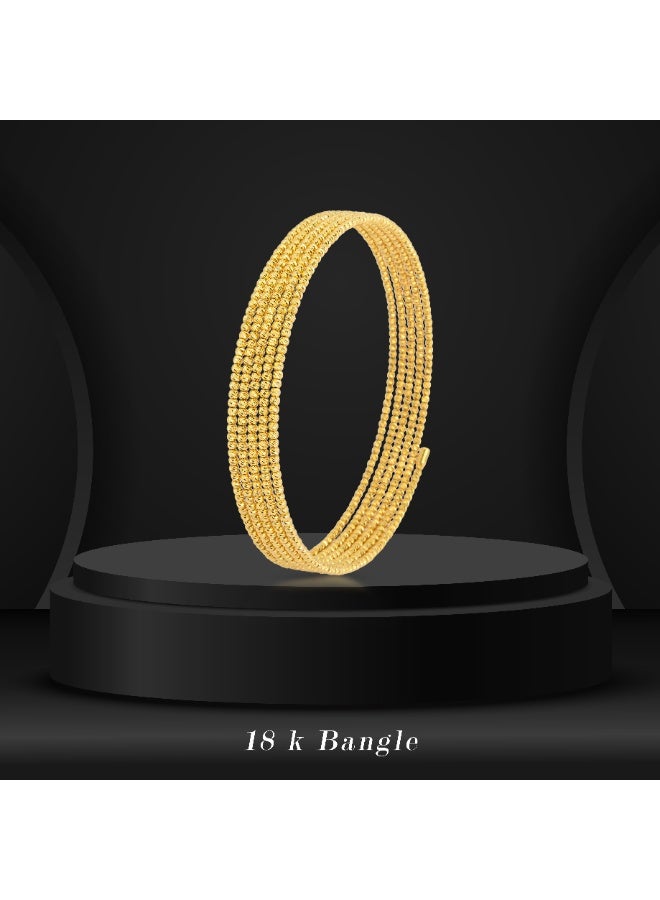 BAFLEH JEWELLERY Discover the Perfect Blend of Modern Style and Timeless Beauty with Our 18K Gold Spring Bangle with Beats Pattern - Image 1