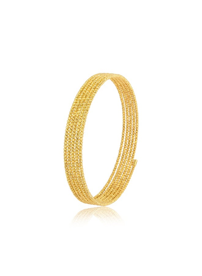 BAFLEH JEWELLERY Discover the Perfect Blend of Modern Style and Timeless Beauty with Our 18K Gold Spring Bangle with Beats Pattern - Image 3