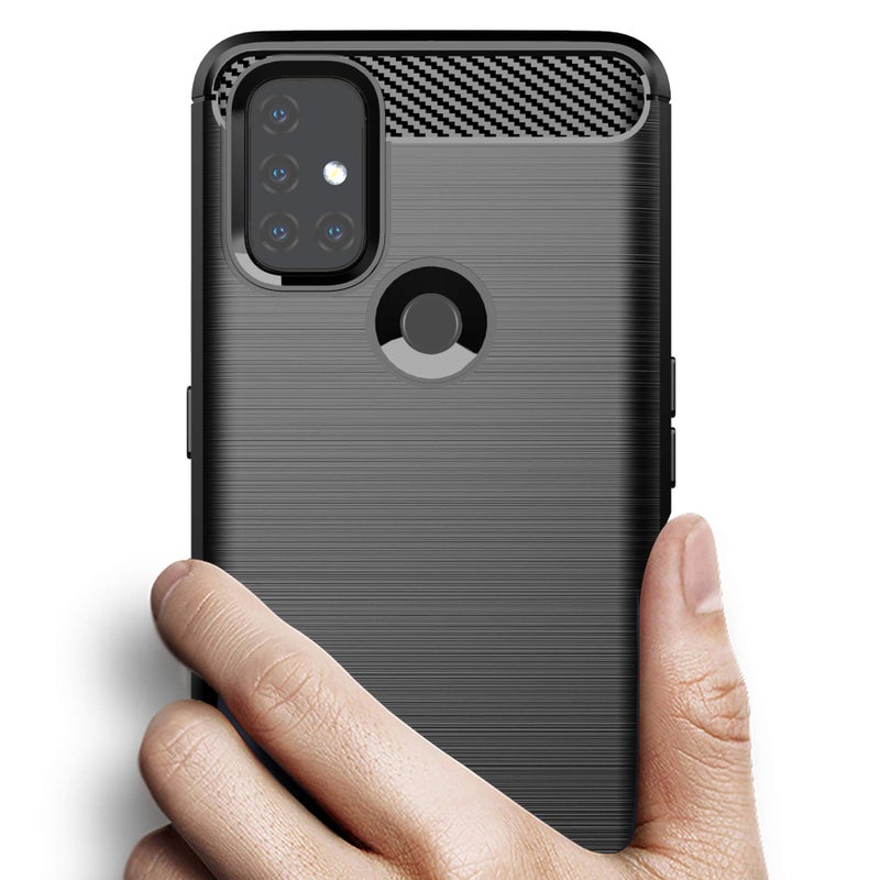 Osophter غطاء أوسوفتر لهاتف Oneplus Nord N10 - امتصاص الصدمات - مرن - مطاط TPU - غطاء واقي للهاتف المحمول لهاتف Oneplus Nord N10 5G (أسود) - Image 3
