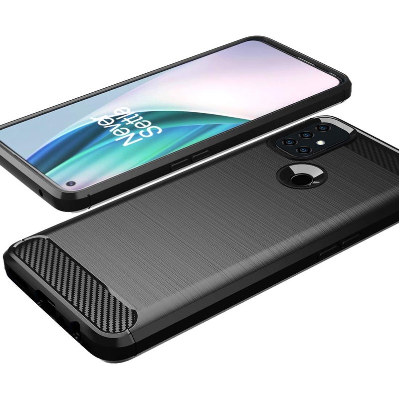 Osophter غطاء أوسوفتر لهاتف Oneplus Nord N10 - امتصاص الصدمات - مرن - مطاط TPU - غطاء واقي للهاتف المحمول لهاتف Oneplus Nord N10 5G (أسود) - Image 4