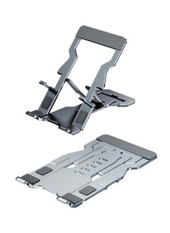 Excefore Universal Phone Folding Stand, Aluminum Desktop Stand with Adjustable View Angle, Compatible with All Phones, Switch, Tablets (Grey)  - Image 1