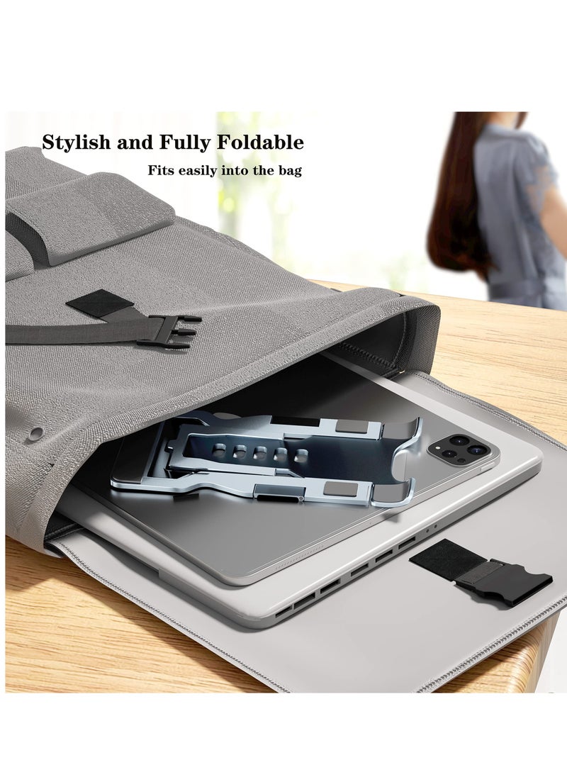 Excefore Universal Phone Folding Stand, Aluminum Desktop Stand with Adjustable View Angle, Compatible with All Phones, Switch, Tablets (Grey)  - Image 5