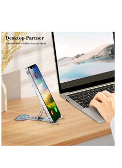 Excefore Universal Phone Folding Stand, Aluminum Desktop Stand with Adjustable View Angle, Compatible with All Phones, Switch, Tablets (Grey)  - Image 2