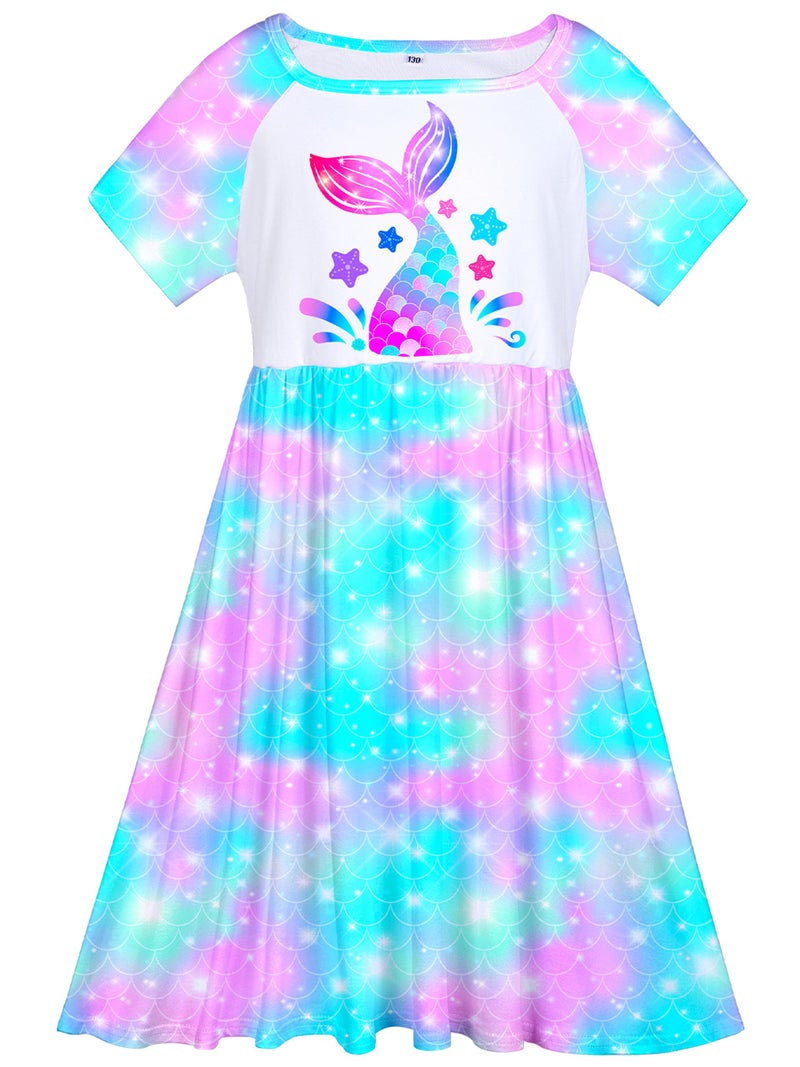 ICOSY Girls Nightgowns Unicorn Dress Pajamas for Kids Toddler Princess Nightgown Dress Unicorn Clothes for Girls - Image 1