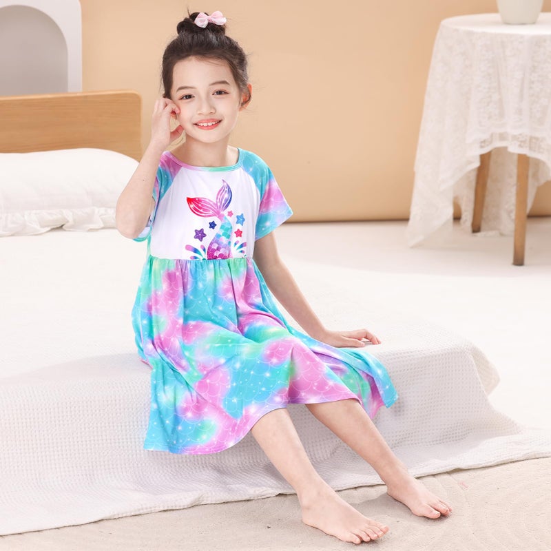 ICOSY Girls Nightgowns Unicorn Dress Pajamas for Kids Toddler Princess Nightgown Dress Unicorn Clothes for Girls - Image 5