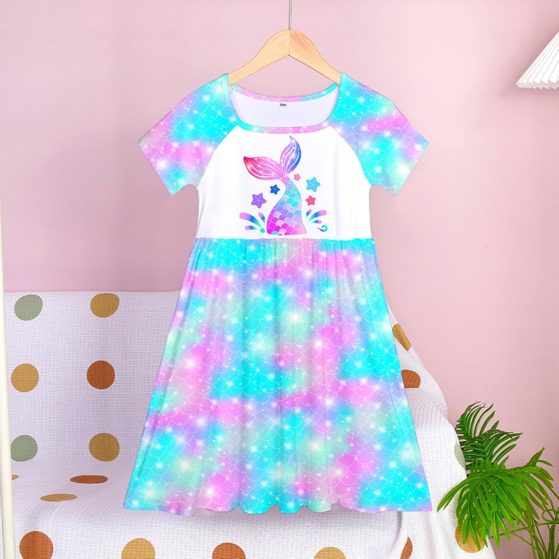 ICOSY Girls Nightgowns Unicorn Dress Pajamas for Kids Toddler Princess Nightgown Dress Unicorn Clothes for Girls - Image 4