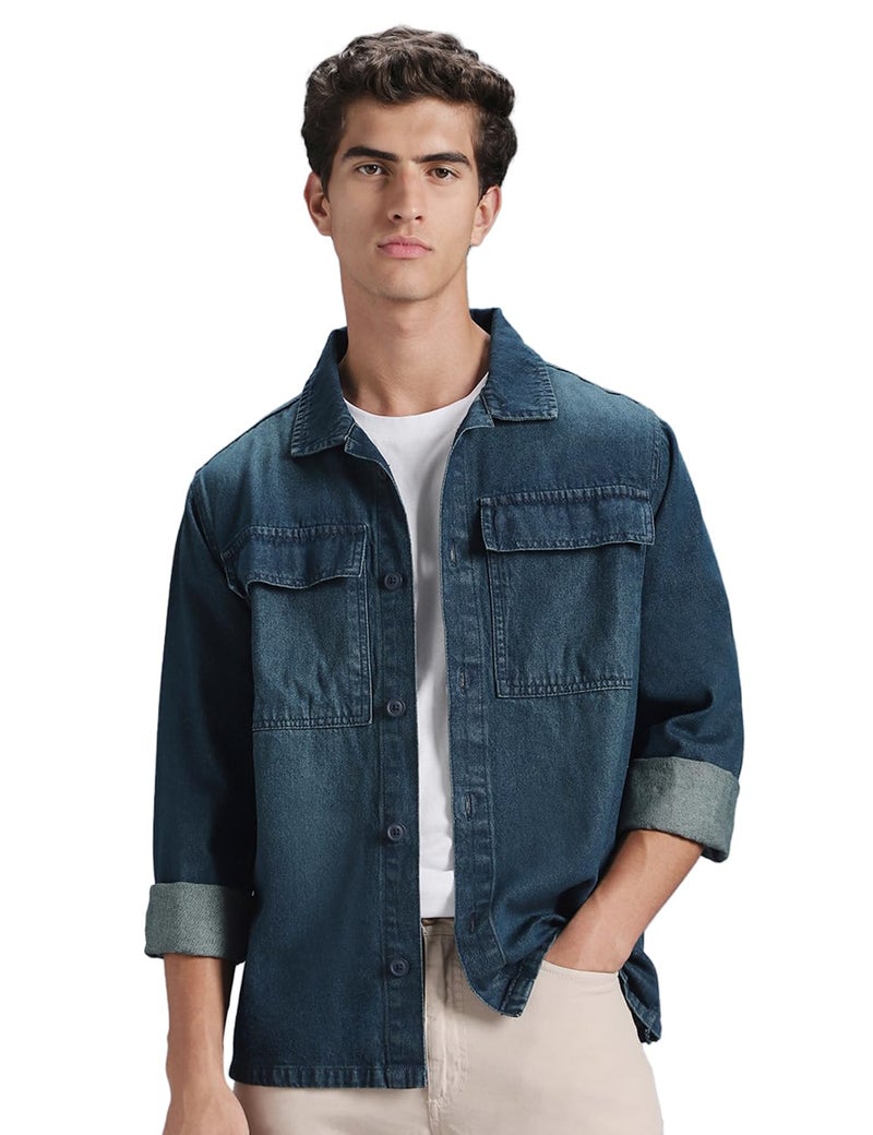 INKD Men's Full Sleeve Shacket (Jacket) - 100% Cotton | Regular Fit | Shirts for Men | Jacket for Men - Image 2