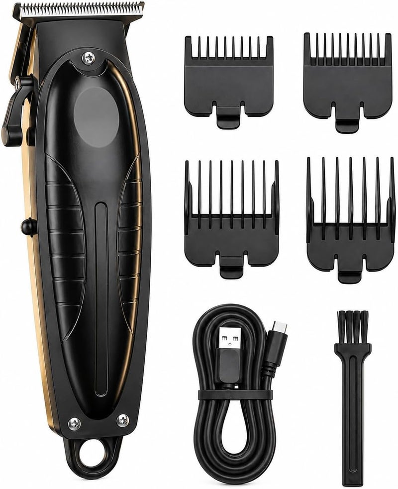 كويك ماكينة تشذيب وحلاقة للجسم Professional Hair Trimmer and Beard Clipper - ماكينة تشذيب للرجال مع شفرة سيراميك دقيقة، شحن سريع USB-C، وقت تشغيل ساعتين، سهلة التنظيف - Image 1