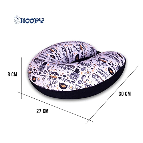 HOOPY Travel Neck Pillow in Soft Fabric for Head, Neck, Shoulder Support Filled with Soft Memory Foam Filling | Multi Purpose Neck Pillow| Neck Rest | Neck Pain | Vacation Print - Image 4