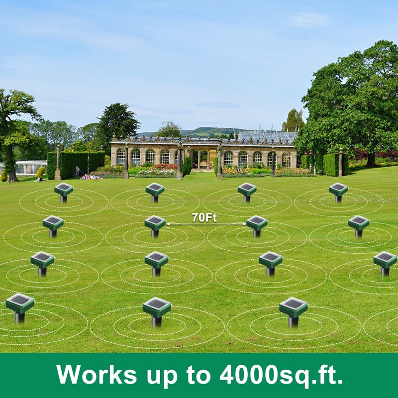 USKICH Solar Powered 6 Pack Solar Mole Repellent Ultrasonic for Vole, Snakes, Gopher, Waterproof Sonic Mole Deterrent Spikes,Snake Gopher Vole Repellent for Garden and Yard - Image 4