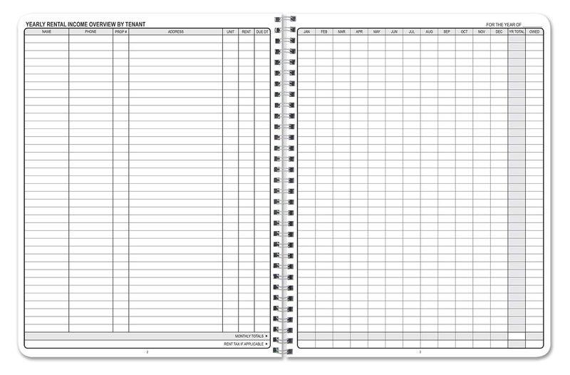 BookFactory Rental Property Record Book/Landlord Renter Record Keeping Log Book - Wire-O, 100 Pages, 8.5'' x 11'' (Made in USA) - Image 3