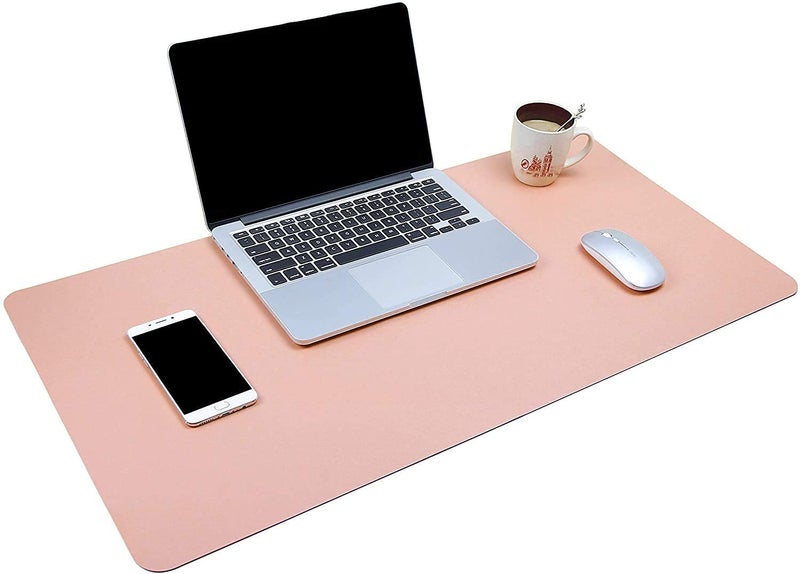 Leeonz Desk Pad, Large Mouse Pad, Office Desk Mat, PU Leather Desk Blotter, Laptop Desk Mat, Waterproof Desk Writing Pad for Office and Home, Single-Sided (Pink, 80 x 40 CM) - Image 1