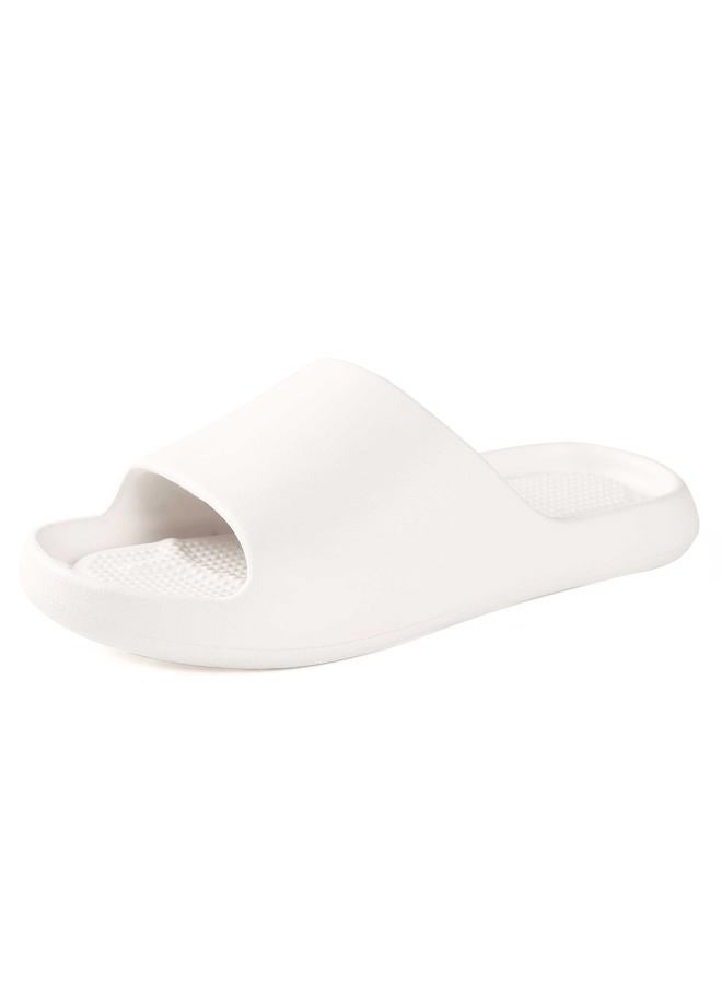 GETOEU Shower Shoes for Women and Men Massage Slide Sandals Soft Cushioned Anti-Slip Pool Slides Comfort Arch Support Quick Drying Shower Shoes with Drain Holes Bathroom Slides Slippers, White, - Image 3