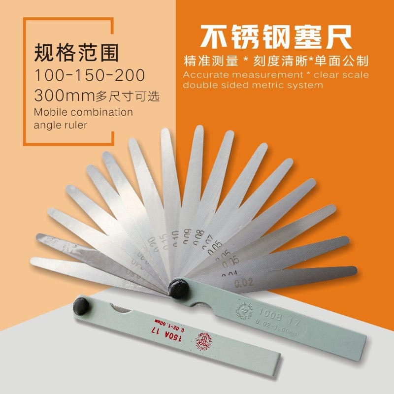 Jinghua Brand Feeler Gauge Gap Gauge Thickness Gauge 100 150 200 300 14 Pieces 17 Pieces Thickness Measurement Tool - Image 2