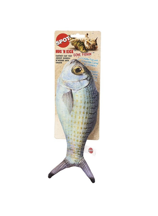 سبوت لعبة قطط كبيرة من SPOT Fanatic Fish Hug N' Kick مع عشبة النعناع البري وصوت خشخشة، لعبة سمكة واقعية المظهر للقطط للاحتضان والمطاردة والعناق والركل والضرب - لعبة قطيفة 11 بوصة، قطعة واحدة - Image 3
