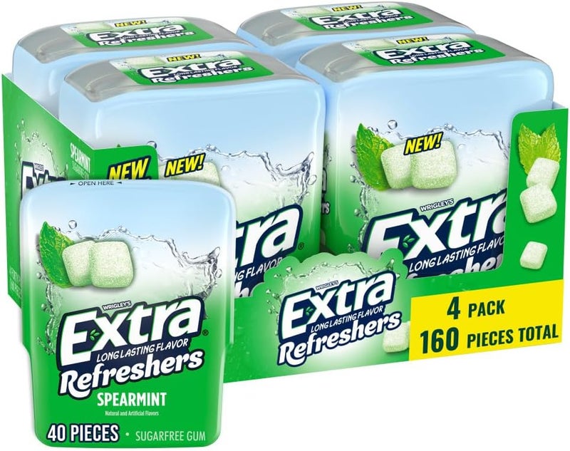 EXTRA Refreshers Spearmint Chewing Gum - 4 Pack - Image 1