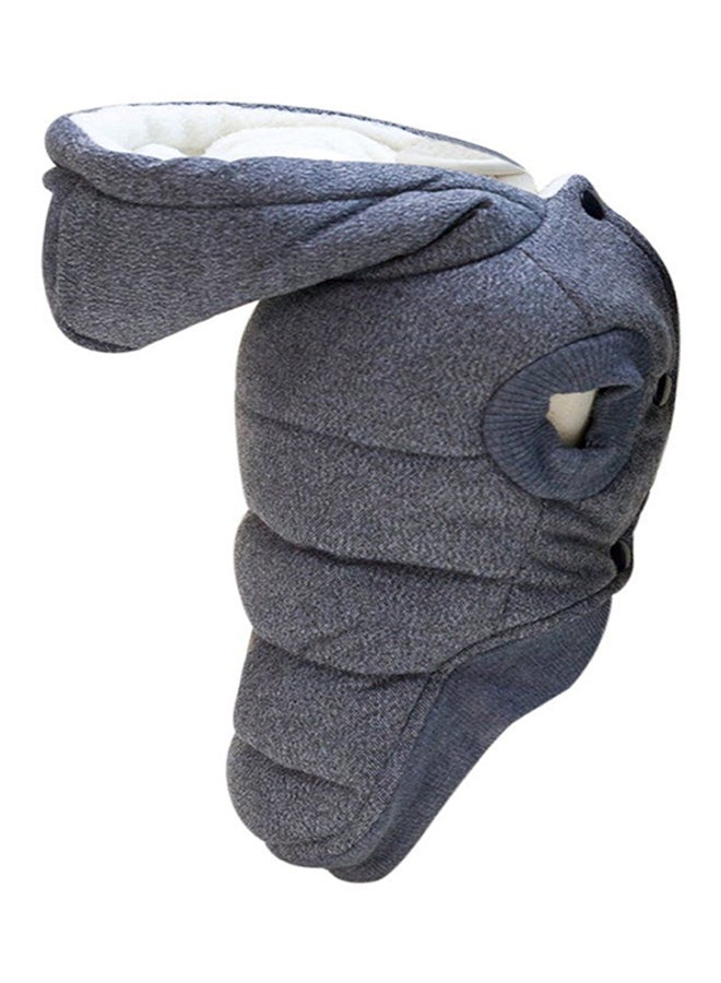 أوتاد معطف مبطن مزدوج بنقش الشارب مع غطاء للرأس رمادي Mياردة