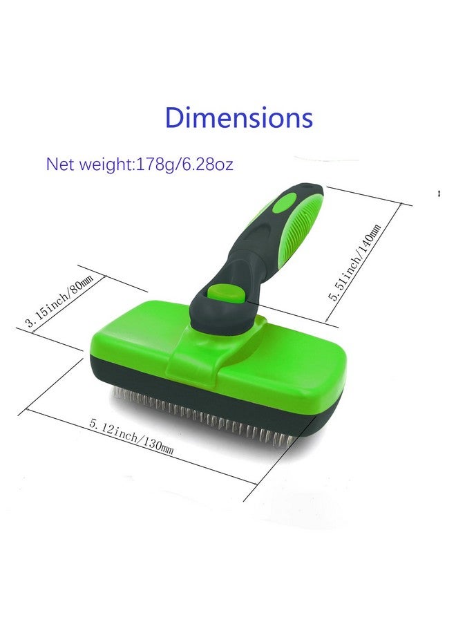 فرشاة تنظيف ذاتية التنظيف للحيوانات الأليفة، فرشاة للكلاب للعناية بها، أداة تدليك مناسبة للكلاب أو القطط، فرشاة للكلاب أو القطط. (أخضر) - Image 5
