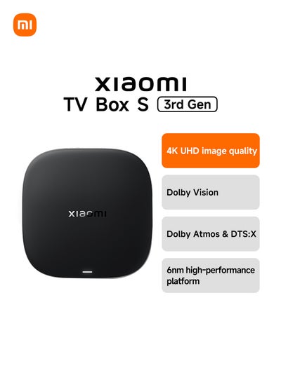 شاومي جهاز XIAOMI TV Box S من الجيل الثالث، جودة صورة 4K UHD، ومرئيات Dolby Vision Cinema، وصوت سينمائي Dolby Atmos وDTS X Premium، ومنصة عالية الأداء بدقة 6 نانومتر | MDZ-32-AA - Image 1