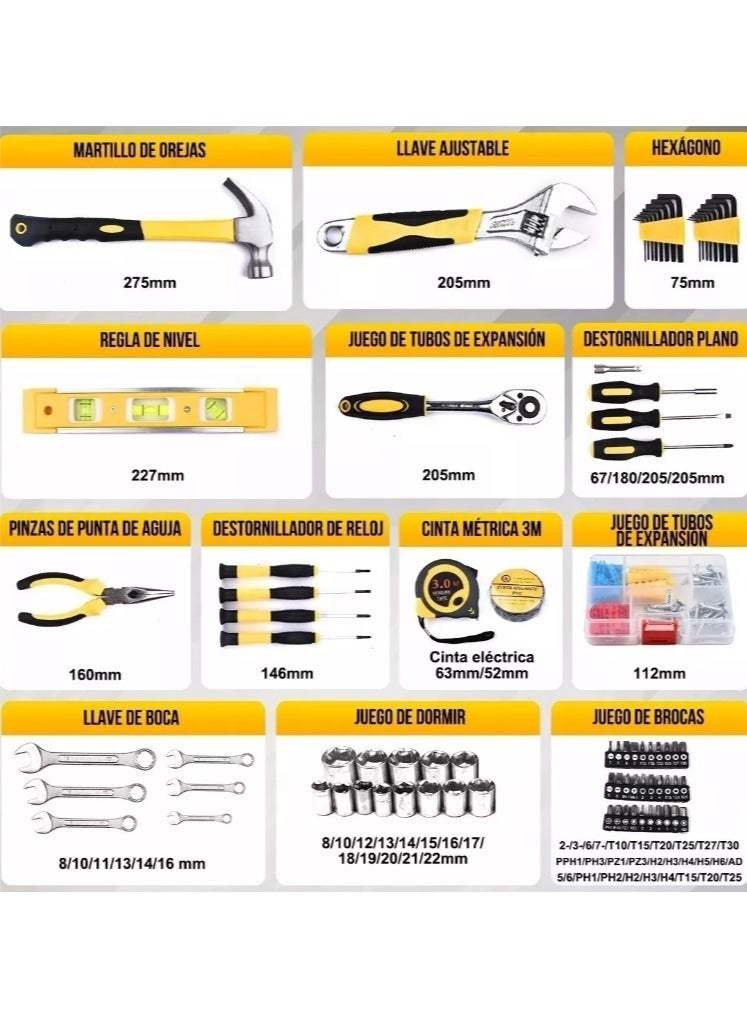 Small Household Mechanic Tool Set - 108 Piece Tool Box Set, Basic Home Tool Kit, Car Tool Set, Mechanic Hand Tool Kit, Tool Kit for Home - Image 5